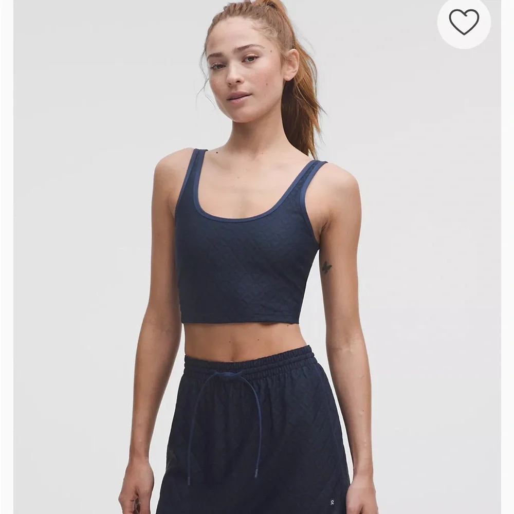 Lululemon Athletica Textured Mesh Tennis Tank Top Blue Women Size XL New